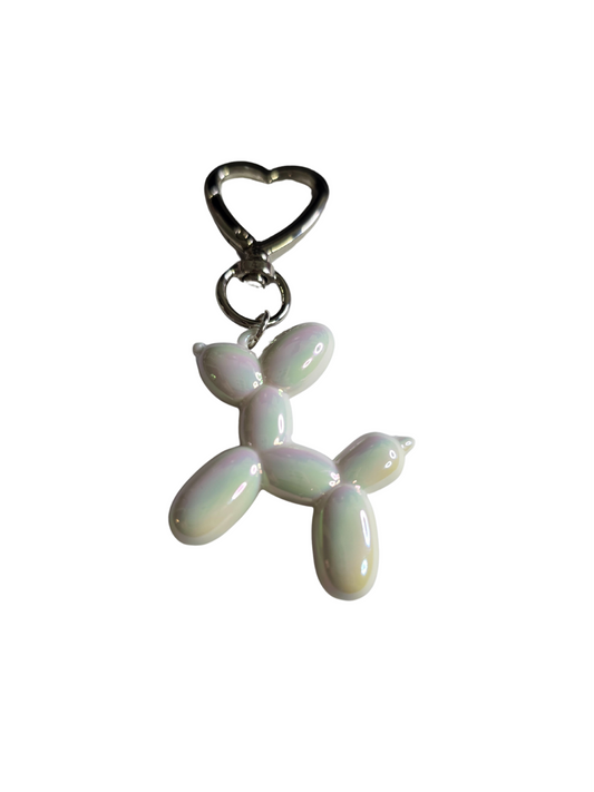 Balloon Pup Bag Charm with Heart Clasp